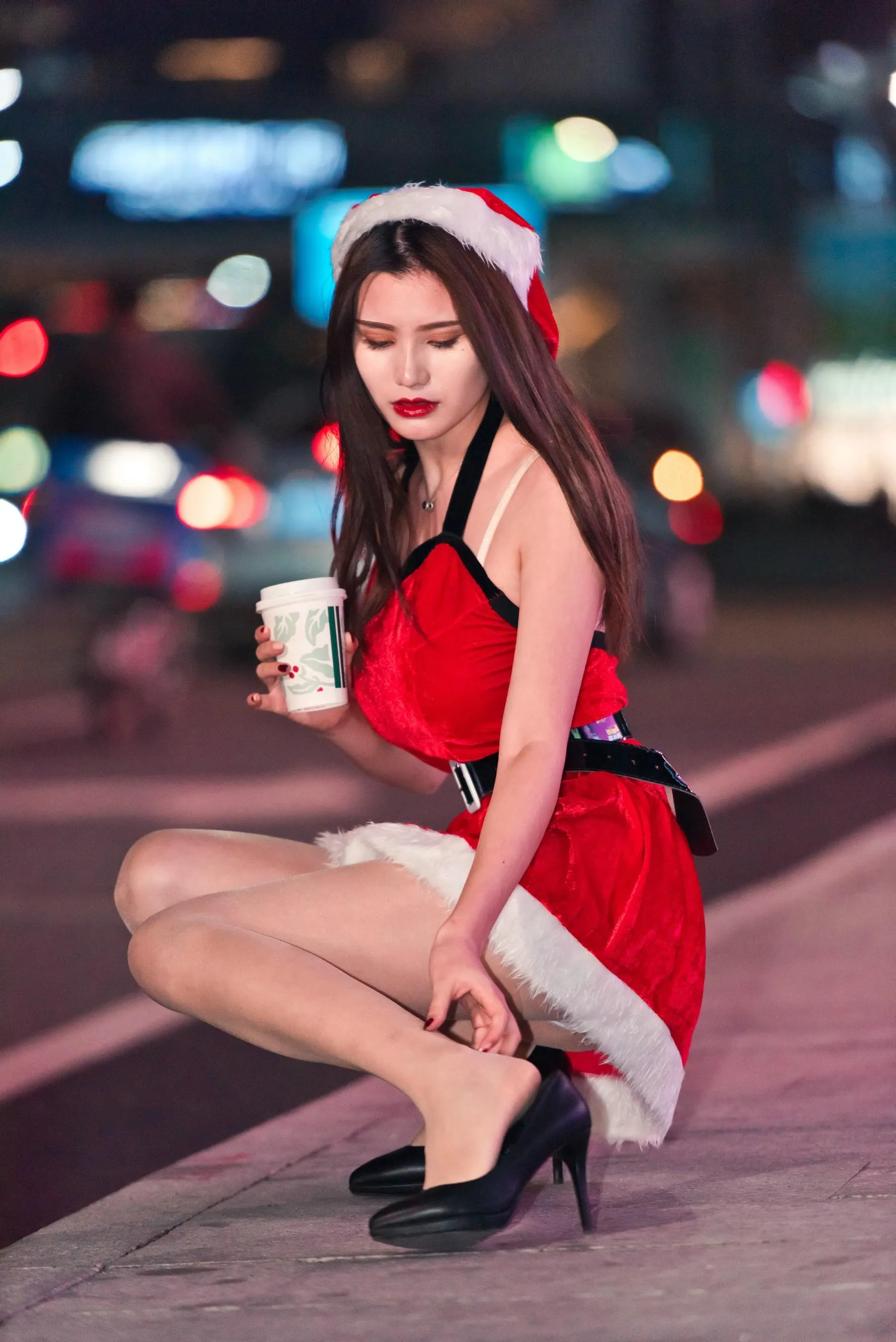 [魔镜街拍] NO.124 寒风中的极品肉丝圣诞美人婷婷 [224P]插图9